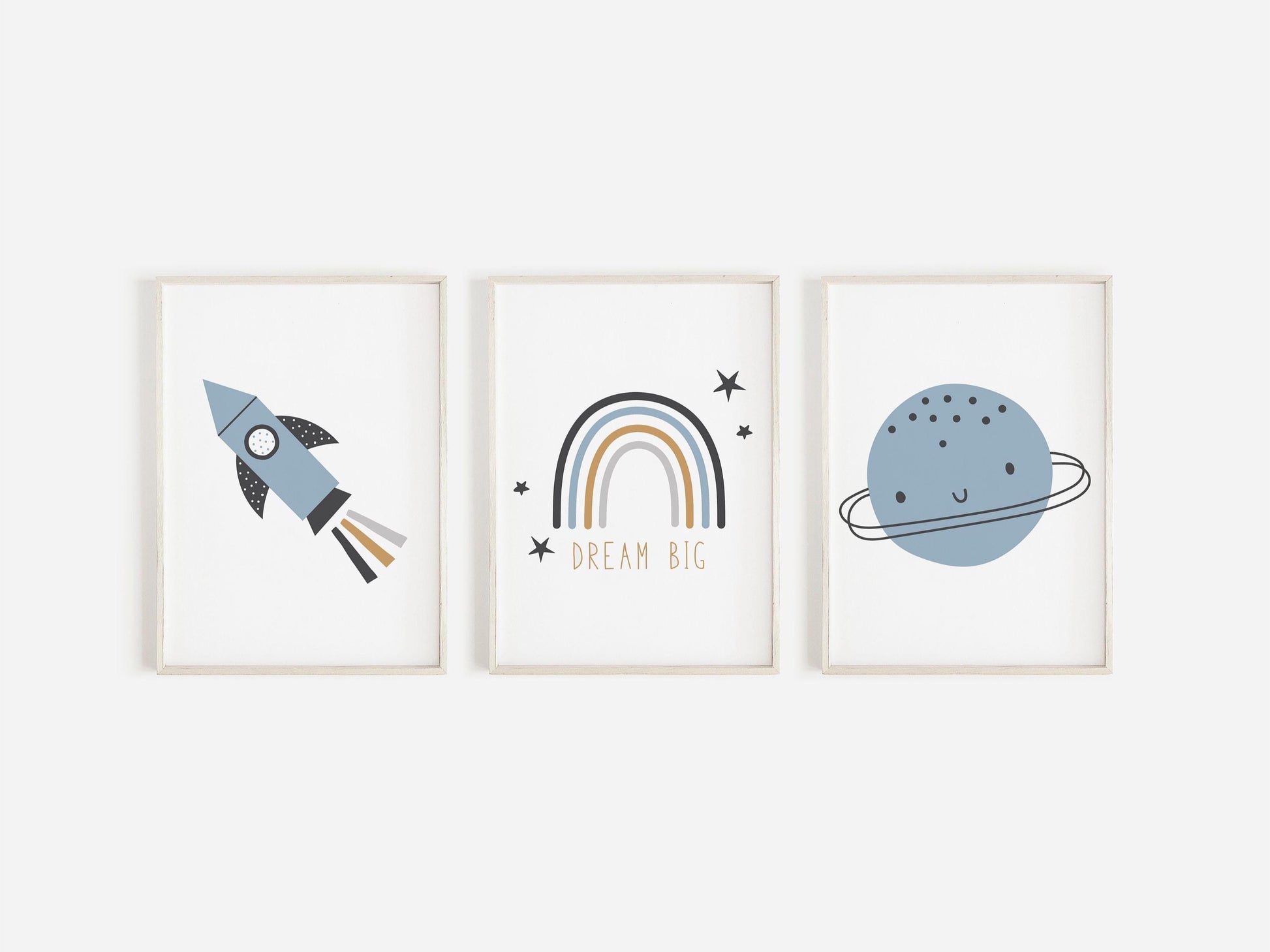 Set Of Space Prints, Boys Bedroom Prints, Kids Space Prints, Set Of 3, Dream Big, Space Prints, Home Decor, Kids Wall Decor, Nursery Prints
