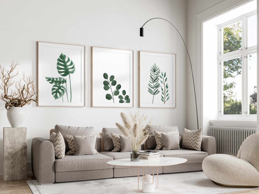 Botanical Prints, Set of 3 Prints, Home Decor, Plants Wall Art, Botanical Wall Art, Living Room Pictures, Flower Art, Plant Pictures