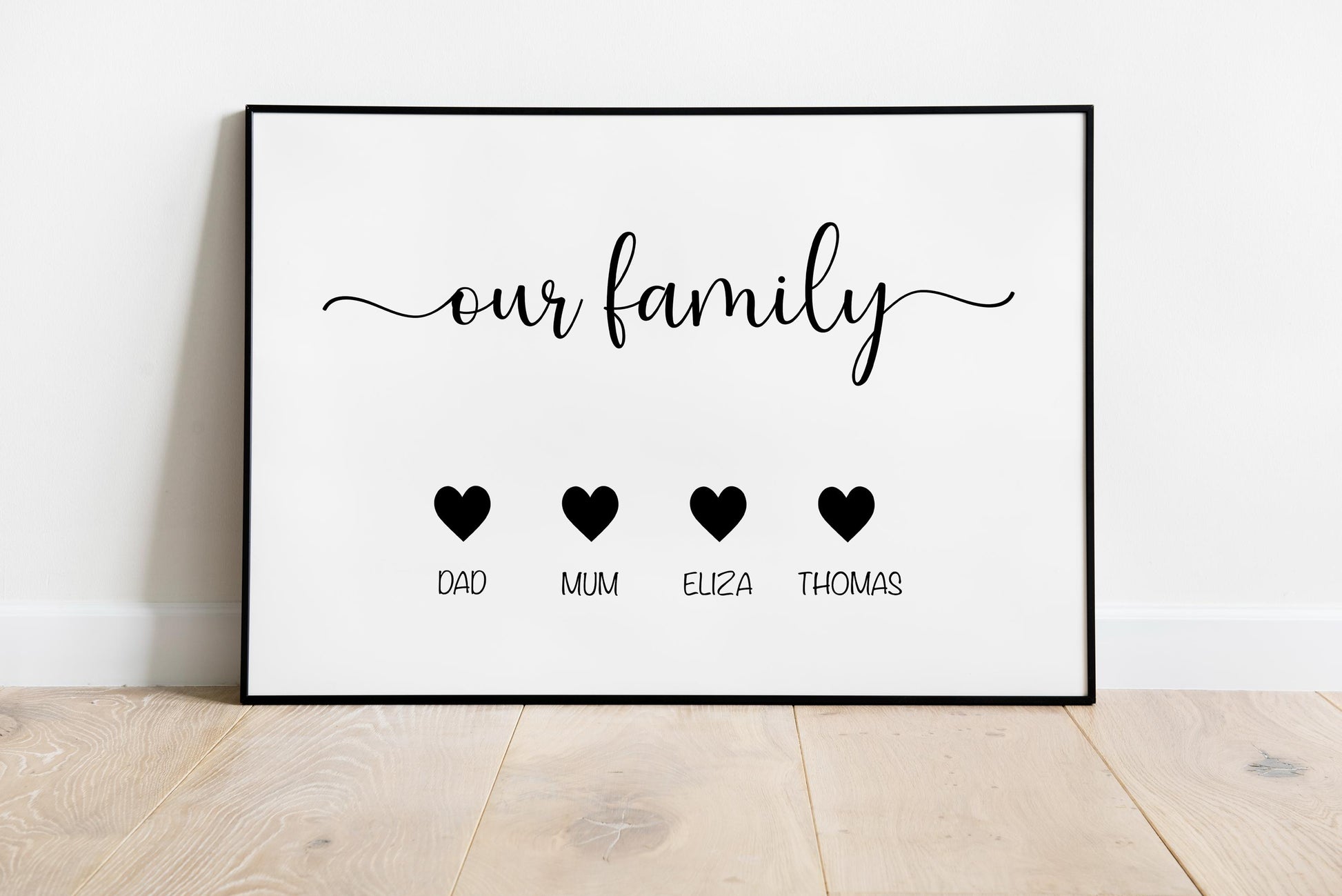 Custom Family Name Print – Personalised Gift for Mum or Dad, Family Wall Art from Children, Mother&#39;s Day or Home Gift Idea, Family Keepsake