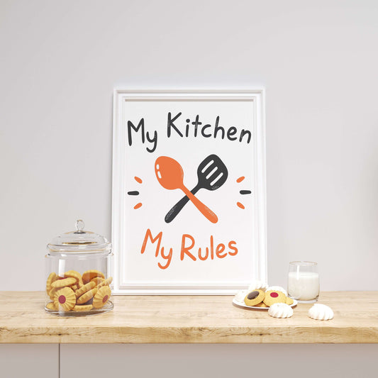 My Kitchen My Rules Print, Kitchen Print, Home Decor, Wall Art, Fun Print, Kitchen Art, Kitchen Quote, Kitchen Decor, New Home Prints