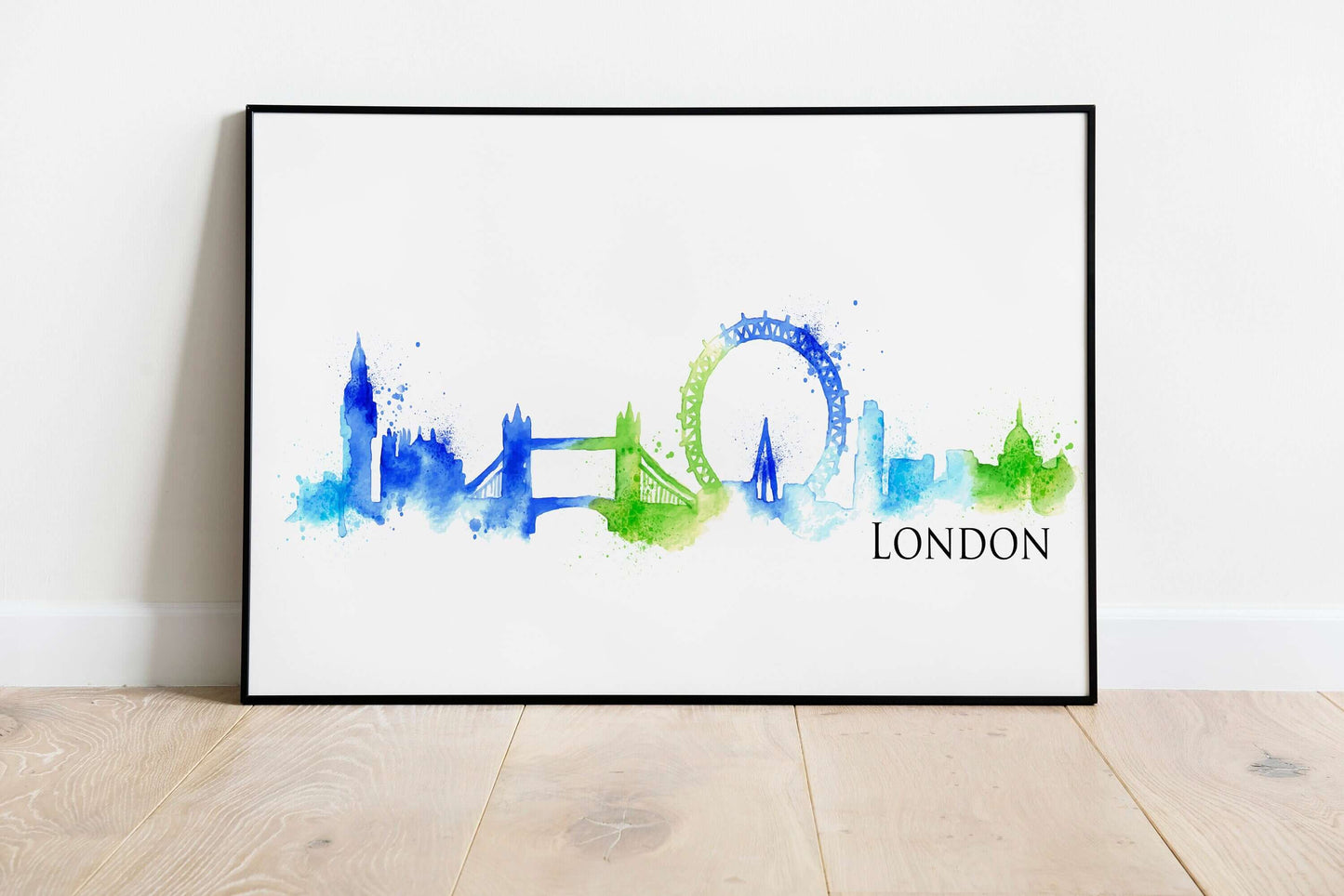London Skyline Print, Cityscape, Colour Print, Watercolour Art Print, London Skyline Print, London Wall Art, Home Decor