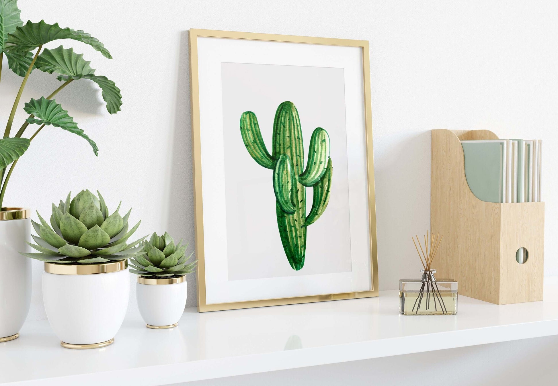 Cactus Print, Wall Art, Home Decor, Bathroom Decor, Botanical Illustration, Tropical, Leaf Print, Bathroom Prints, Home Prints