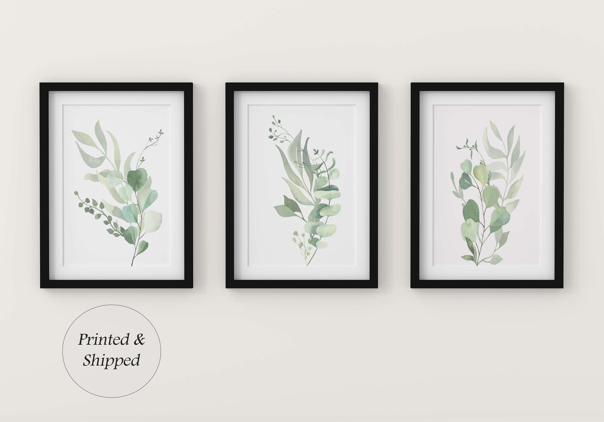 Eucalyptus Watercolour Prints, Botanical Prints, Botanical Art, Set Of 3, Leaf Prints, Home Decor, Bathroom Decor, House Plant Prints