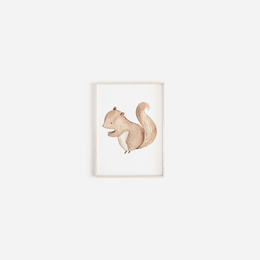 Woodland Squirrel Animal Print, Nursery Decor, Watercolour Prints, Nursery Animal Prints,Nursery Illustrations,Boys And Girls Nursery Prints