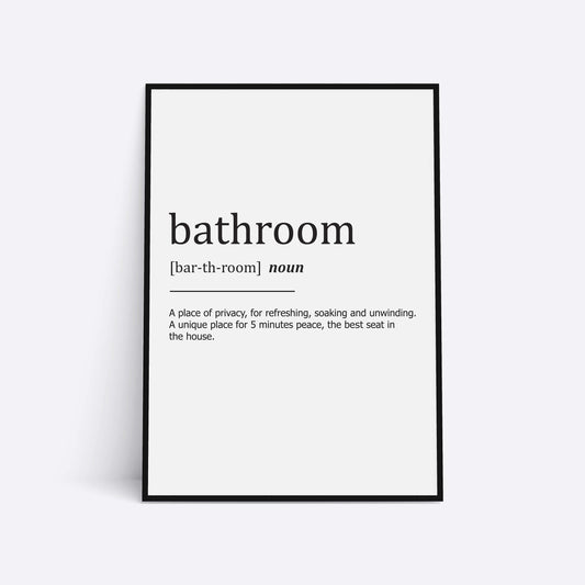 Bathroom Definition Print, Home Print, Home Decor, Home Prints, Home Wall Art, Bathroom Prints, Washroom Print, Definition Prints