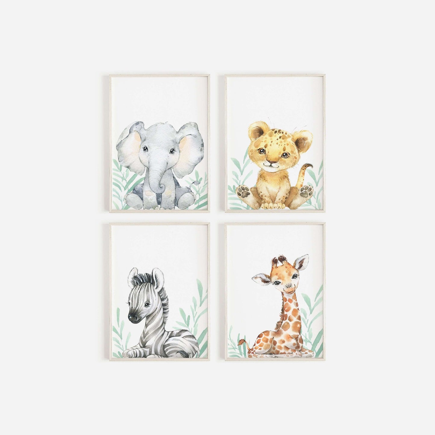 Safari Animal Prints, Set Of 4, Safari Nursery Decor, Animal Nursery Prints, Nursery Wall Art, Safari Baby Animal Prints, Nursery Prints