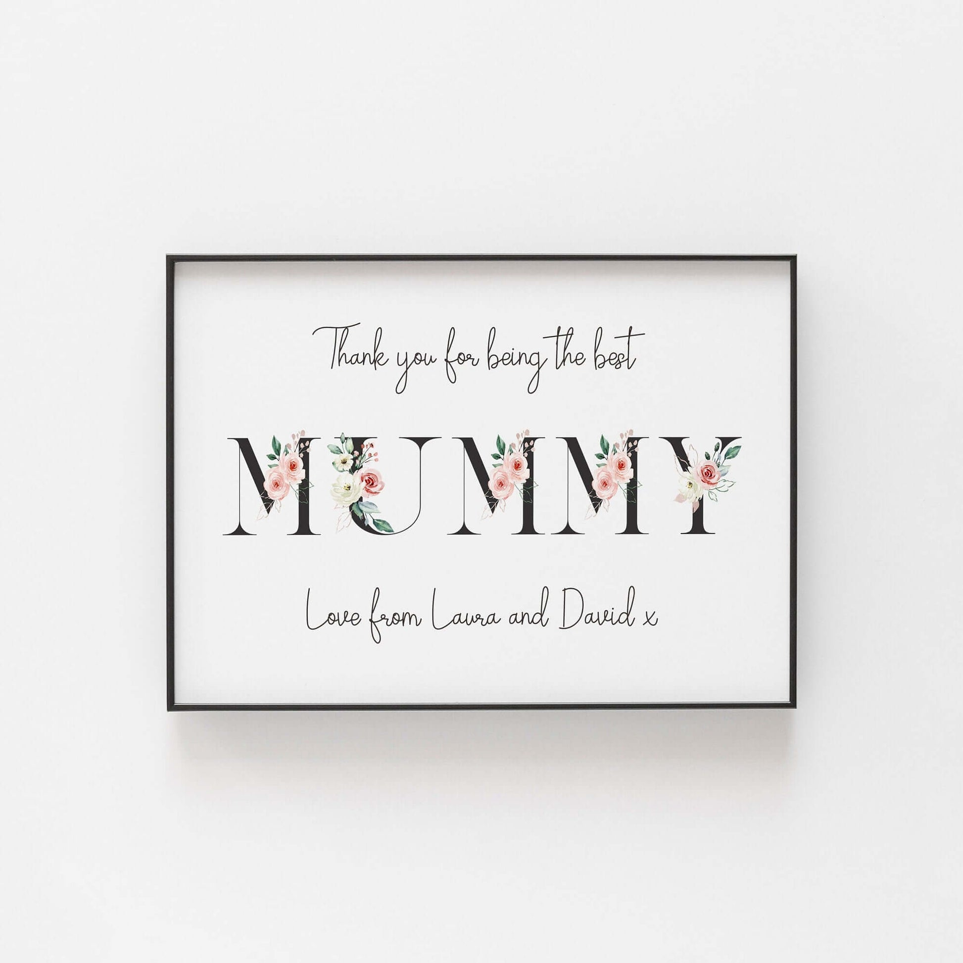 Mummy Floral Personalised Print, Mothers Day Gift, Mummy Gift, Mum Gift, Mummy Print, Gift For Mum, New Mummy Gift, Keepsake Gift