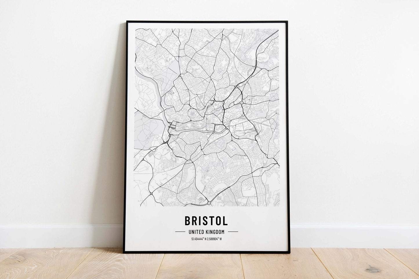 Bristol Map Print, Bristol City Map Print, UK Poster Art Print, Modern City Map Print, Monochrome Print, Black And White Print, Travel