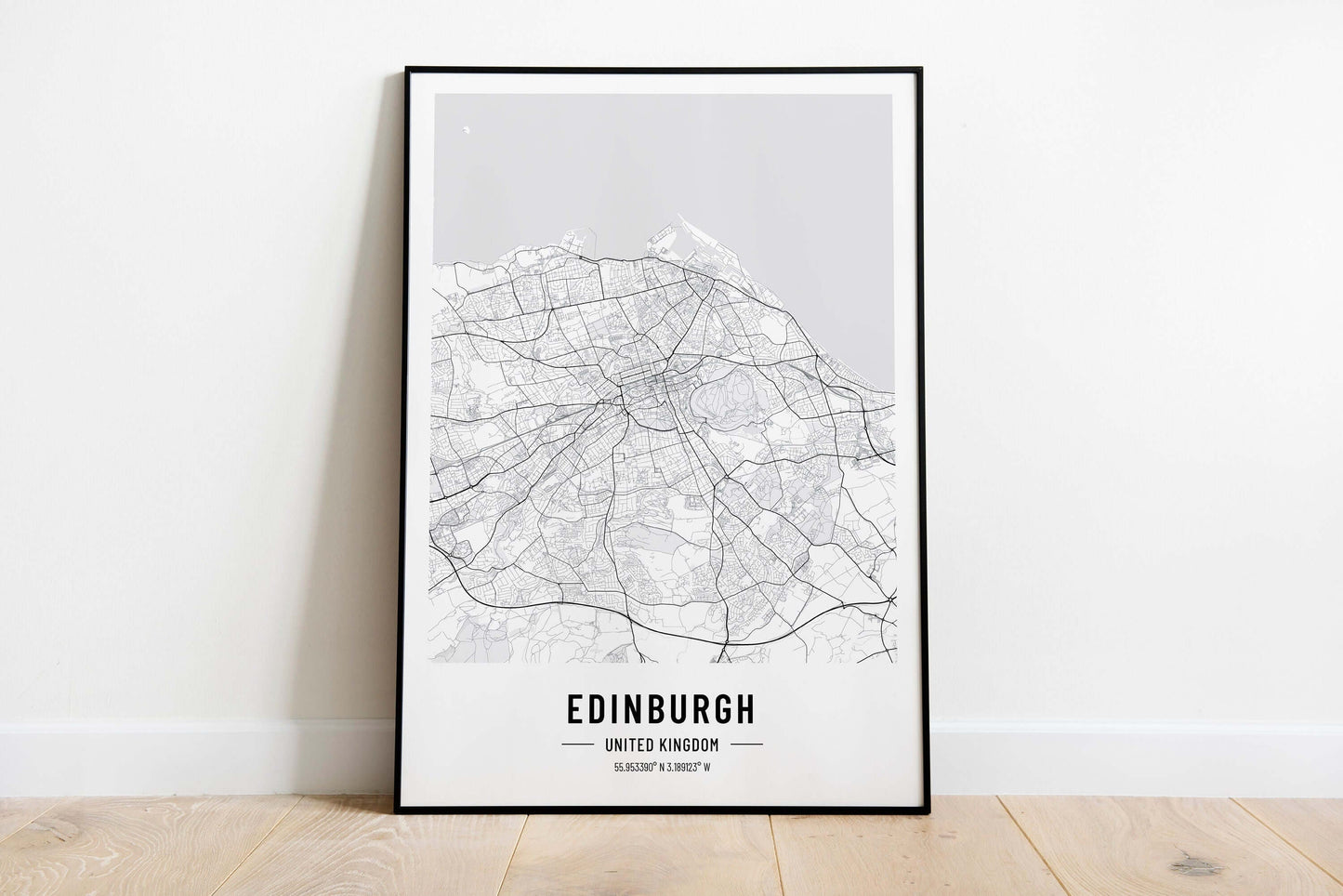 Edinburgh Map Print, Edinburgh City Map Print, UK Poster Art Print, Modern City Map Print, Monochrome Print, Black And White Print, Travel