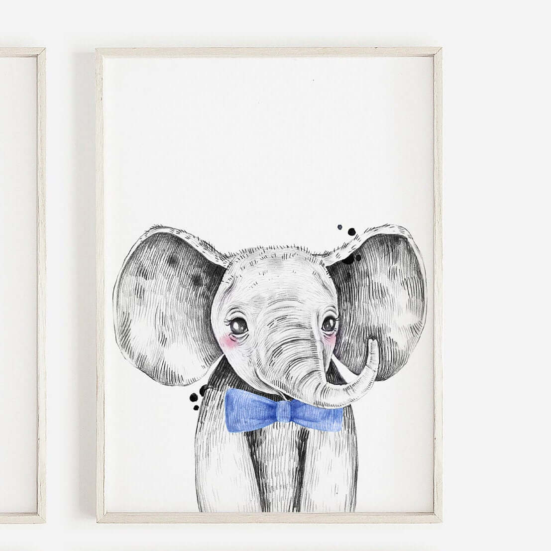 Boho Tribal Elephant Nursery Prints – Set Of 3, Blue Woodland Animal Wall Decor For Baby Boy