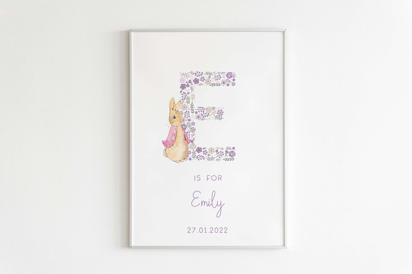 Peter Rabbit Nursery Print, Beatrix Potter Prints, Girls Nursery Print, Bedroom Print, Nursery Decor, Kids Bedroom Art, Baby Name Print