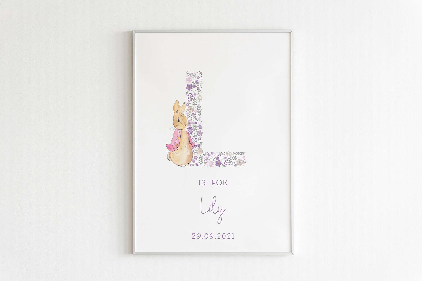 Peter Rabbit Nursery Print, Beatrix Potter Prints, Girls Nursery Print, Bedroom Print, Nursery Decor, Kids Bedroom Art, Baby Name Print