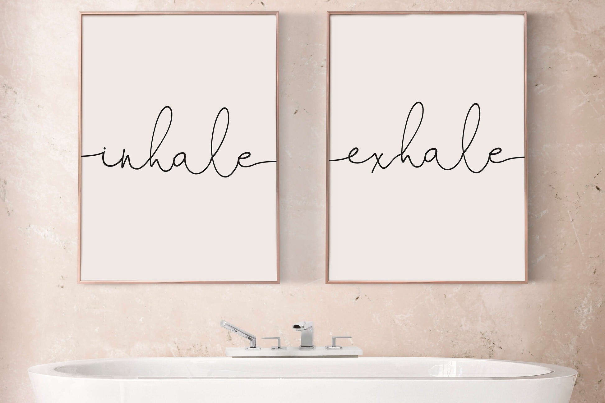 Inhale Exhale Prints, Set Of 2 Prints, Yoga Gift, Pilates Posters, Bedroom Prints, Wall Art, Home Decor, Home Prints, Bedroom Wall Art